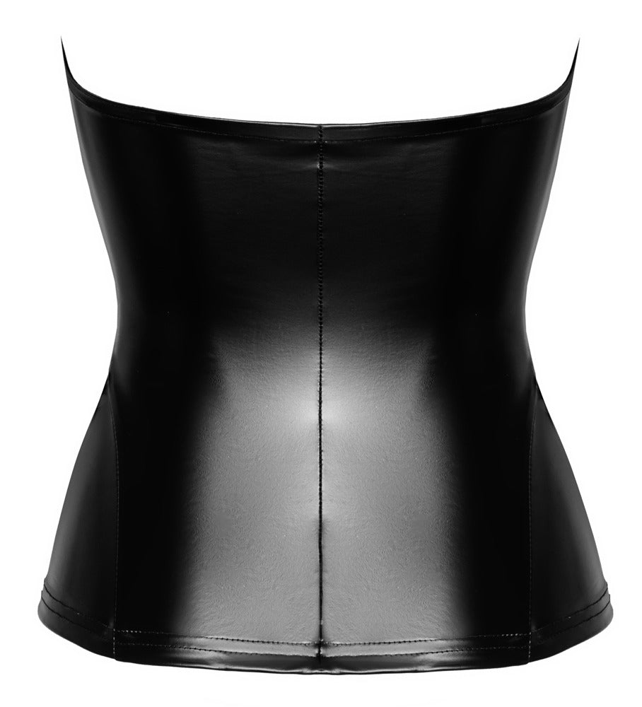 NOIR Wetlook-Corsagentop, schulterfrei