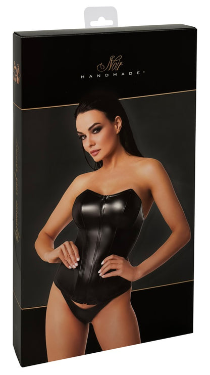 NOIR Wetlook-Corsagentop, schulterfrei
