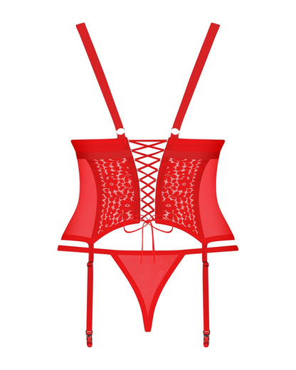 OBSESSIVE Corsage aus Spitze, Rot