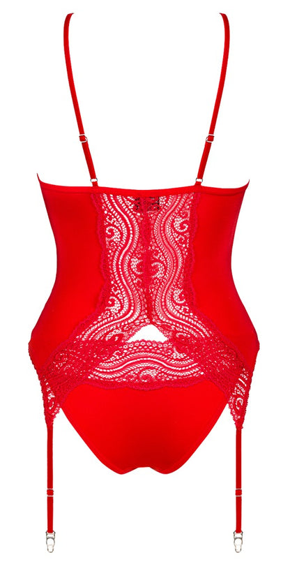 OBSESSIVE Diyosa Strapshemd-Set in Rot