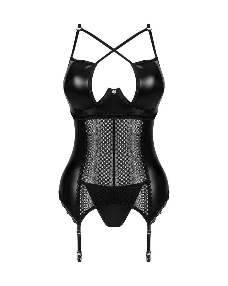OBSESSIVE Straps-Corsage im Wetlook