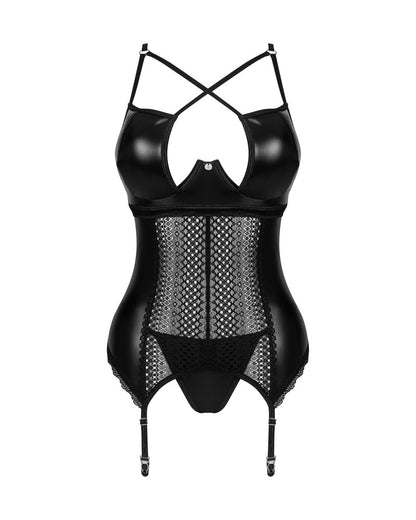 OBSESSIVE Straps-Corsage im Wetlook