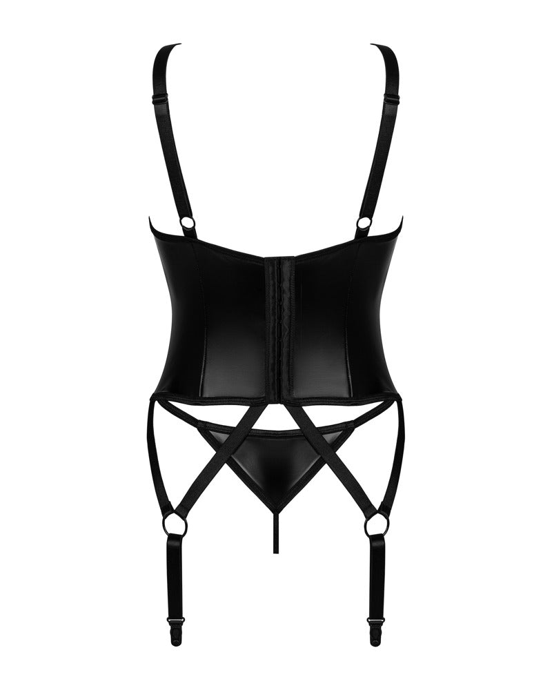 OBSESSIVE Wetlook-Strapshemd mit Cut-outs