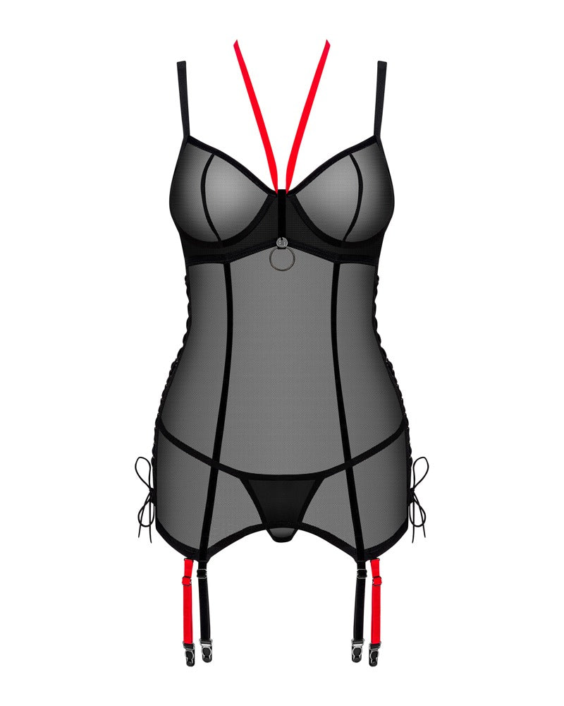 OBSESSIVE Straps-Corsage mit 4 Strapsen