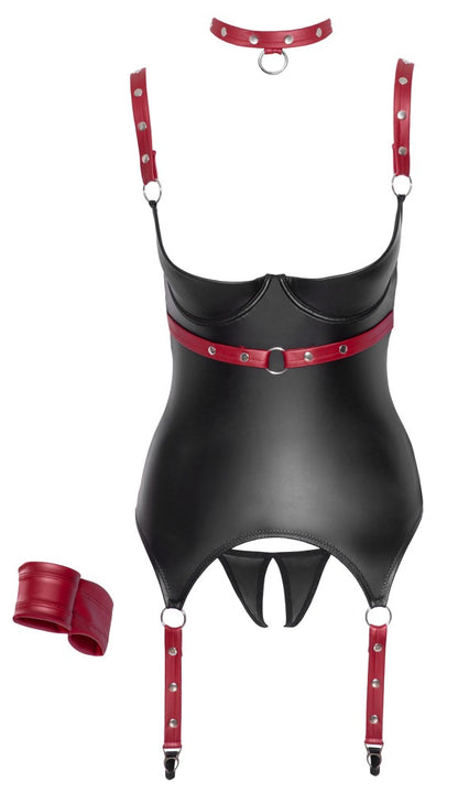 Cottelli Bondage-Strapshemd-Set ouvert mit Halsband