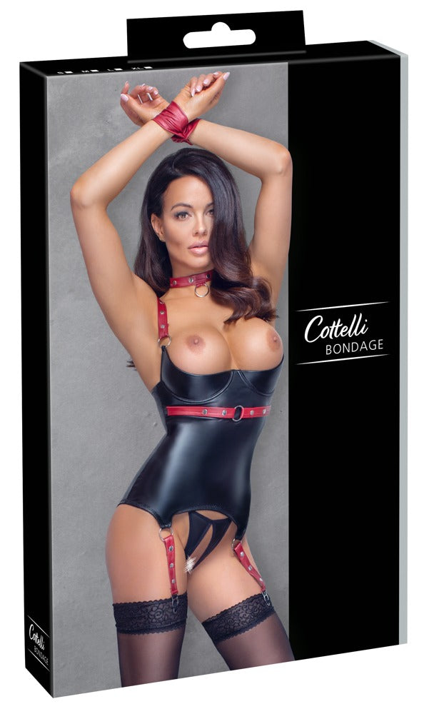 Cottelli Bondage-Strapshemd-Set ouvert mit Halsband