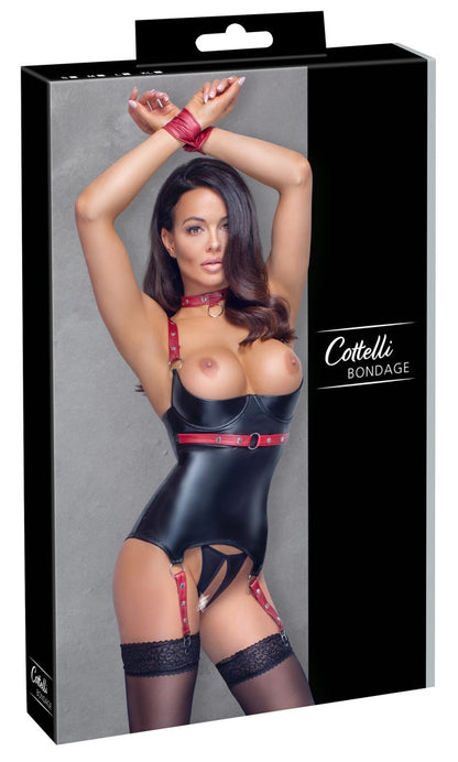 Cottelli Bondage-Strapshemd-Set ouvert mit Halsband