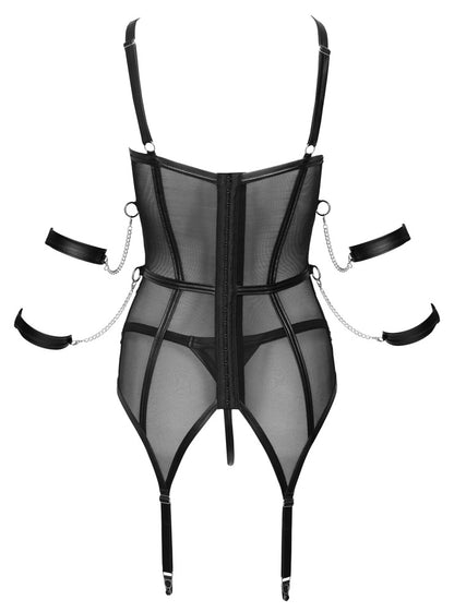 Cottelli Bondage-Strapshemd aus Powernet mit 4 Fesseln