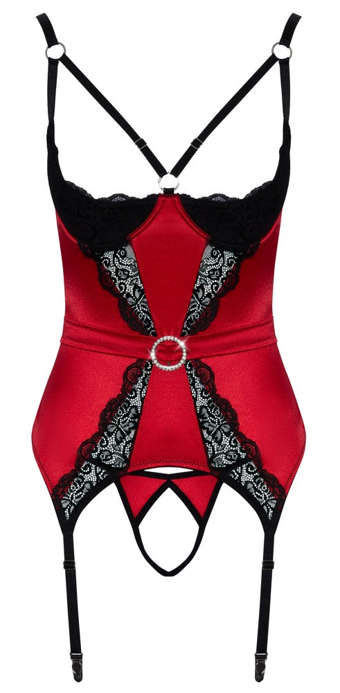 COTTELLI busenfreies Strapshemd aus Satin, Rot
