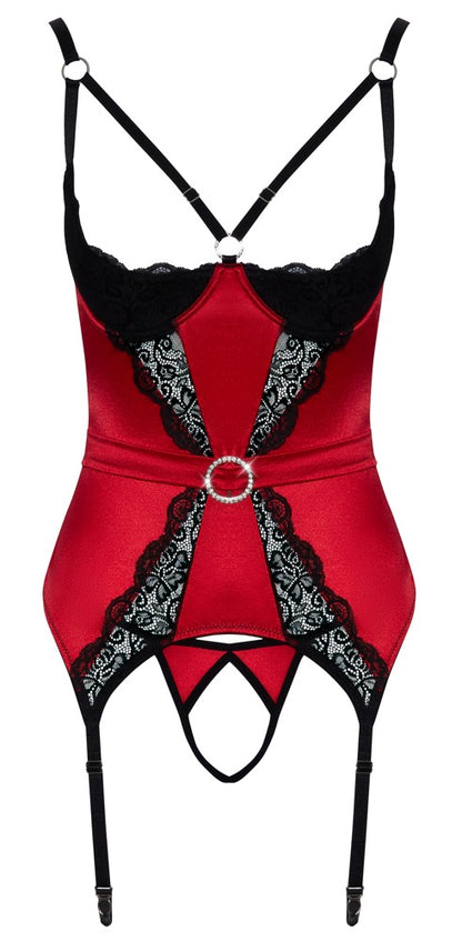 COTTELLI busenfreies Strapshemd aus Satin, Rot