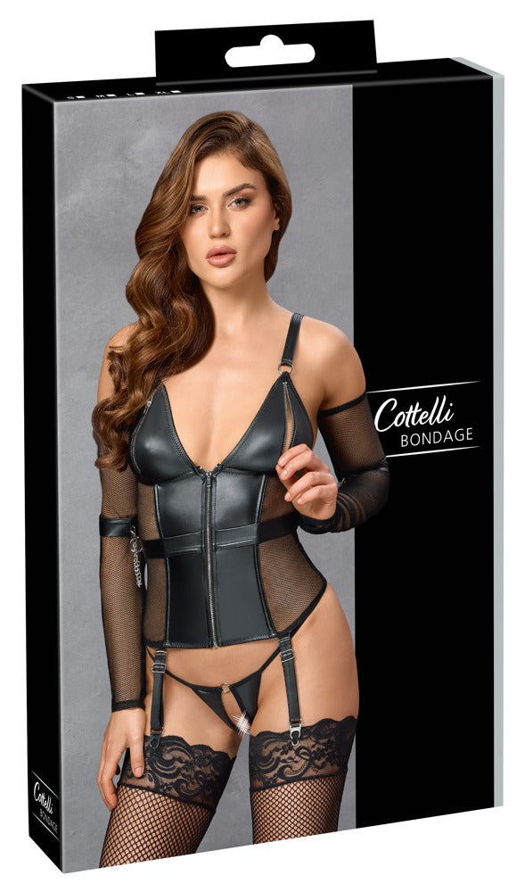 Cottelli Bondage-Strapshemd-Set mit Armfesseln und Armstulpen