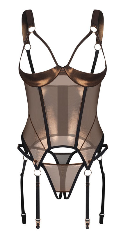 OBSESSIVE Strapshemd in Bronze, busenfrei
