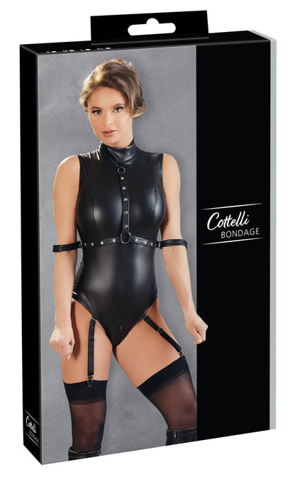 Cottelli Bondage-Strapsbody mit Armschlaufen und Metall-Accessoires