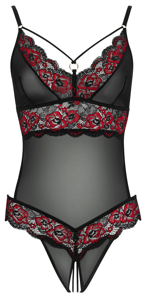 COTTELLI Body ouvert aus 2-farbiger Spitze