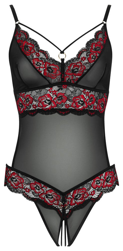 COTTELLI Body ouvert aus 2-farbiger Spitze