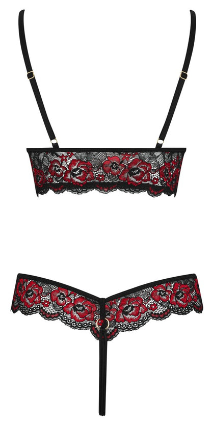 COTTELLI Body ouvert aus 2-farbiger Spitze