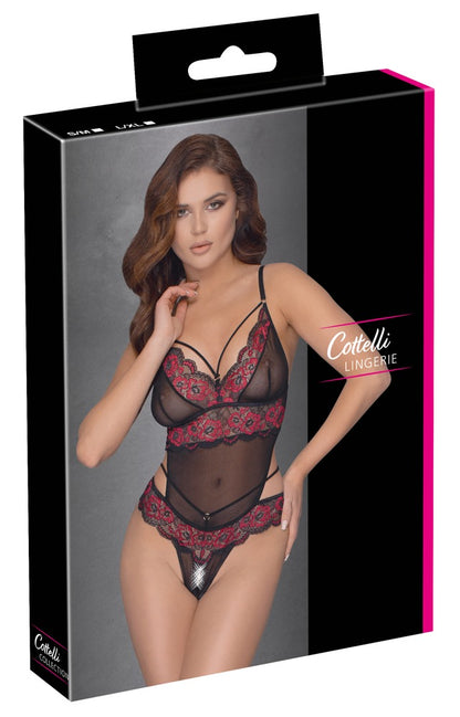 COTTELLI Body ouvert aus 2-farbiger Spitze