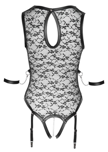 Cottelli Bondage-Straps-Body aus Spitze mit Schrittkette