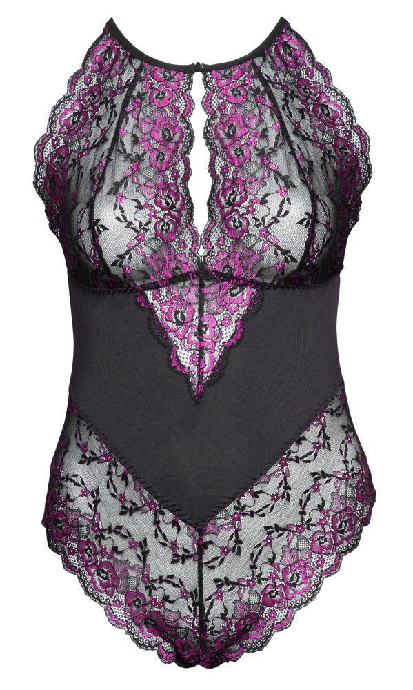 Cottelli Body aus 2-farbiger Spitze mit Cut-outs