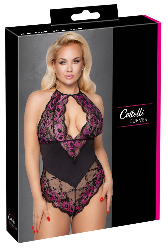 Cottelli Body aus 2-farbiger Spitze mit Cut-outs