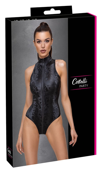 Cottelli Body in Schlangen-Optik mit 2-Wege-Zip