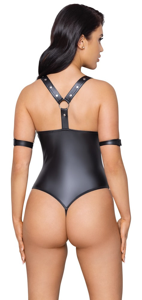 Cottelli Bondage-Stringbody ouvert mit Karabinerketten