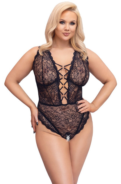 Cottelli Body aus Stretch-Spitze mit Bügel-Cups, ouvert
