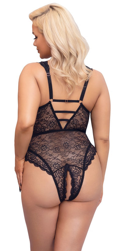 Cottelli Body aus Stretch-Spitze mit Bügel-Cups, ouvert