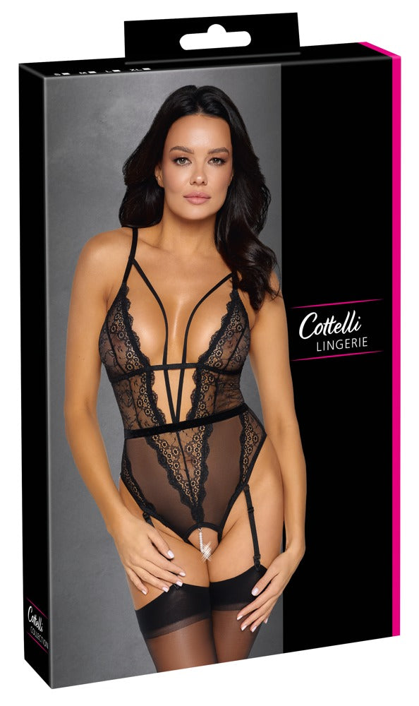 COTTELLI Stringbody mit Perlenkette und Strapsen