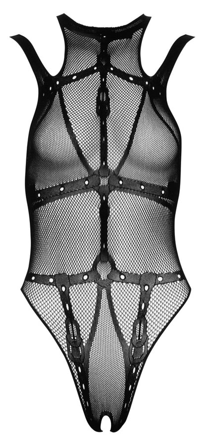 Fantasy nahtloser Netz-Body in Bondage-Bänder-Optik