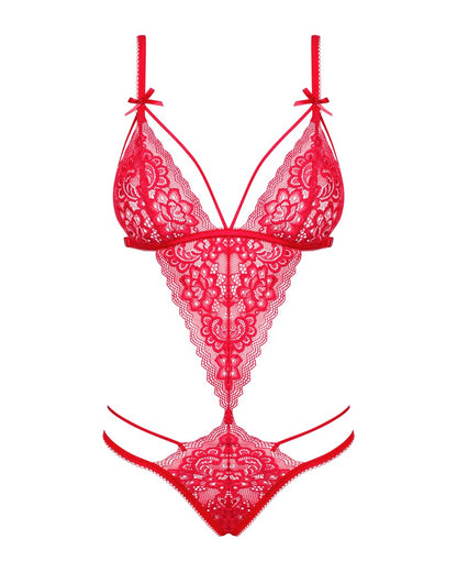 OBSESSIVE Stringbody aus Spitze, Rot