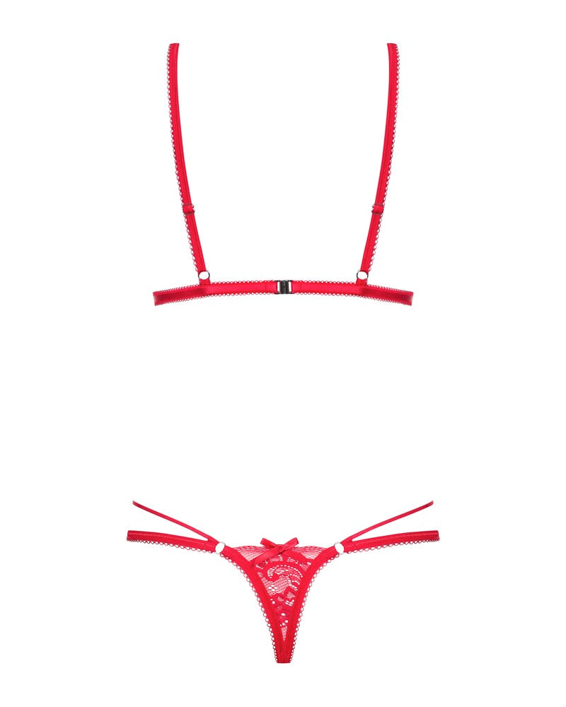OBSESSIVE Stringbody aus Spitze, Rot