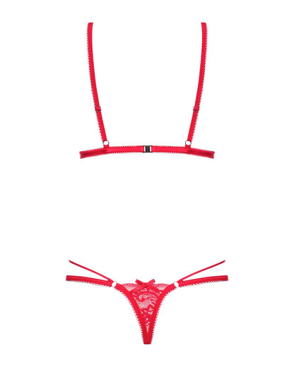OBSESSIVE Stringbody aus Spitze, Rot