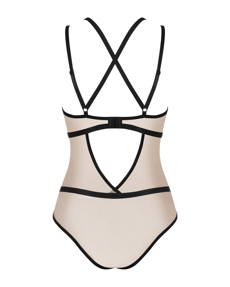 OBSESSIVE Spitzen-Body in Braun