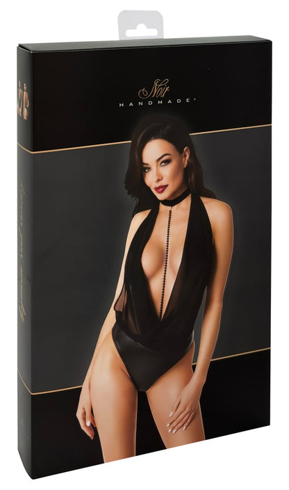 NOIR Wetlook-Neckholder-Body mit Perlenkette