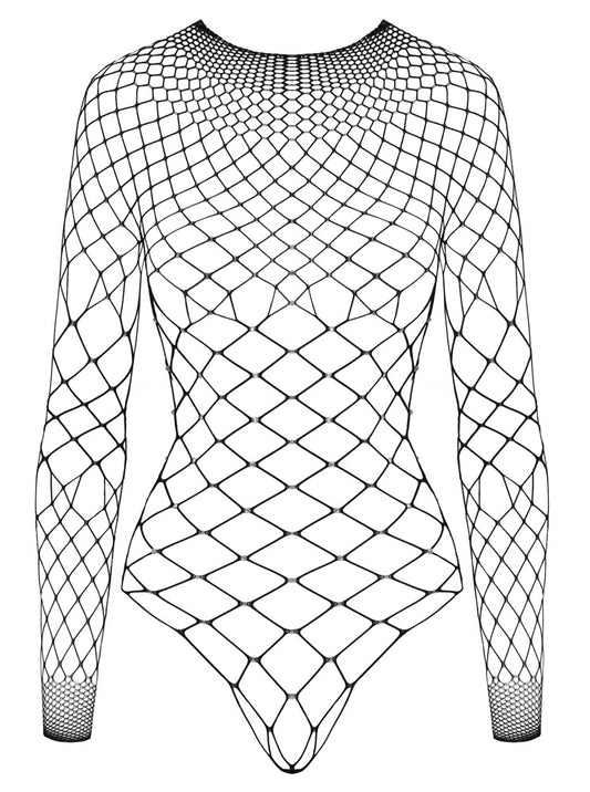 Fantasy Netz-Riobody mit langem Arm und Strass