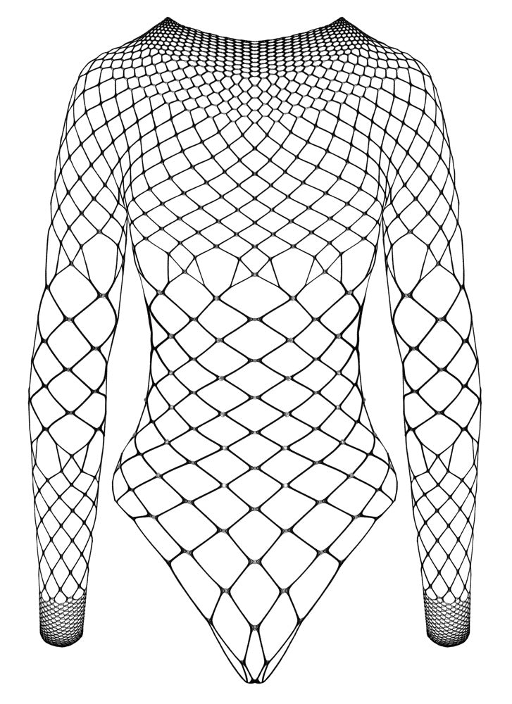 Fantasy Netz-Riobody mit langem Arm und Strass