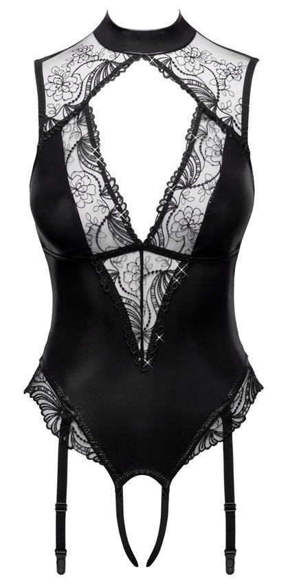 Cottelli LINGERIE Straps-Riobody ouvert, Wetlook, schwarz