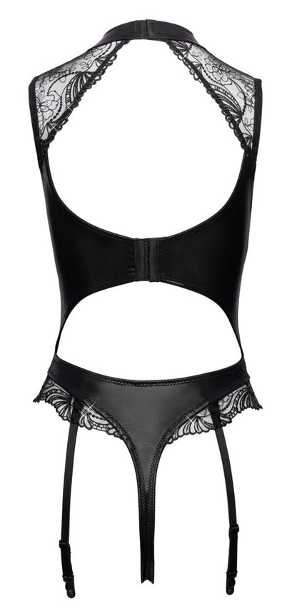 Cottelli LINGERIE Straps-Riobody ouvert, Wetlook, schwarz