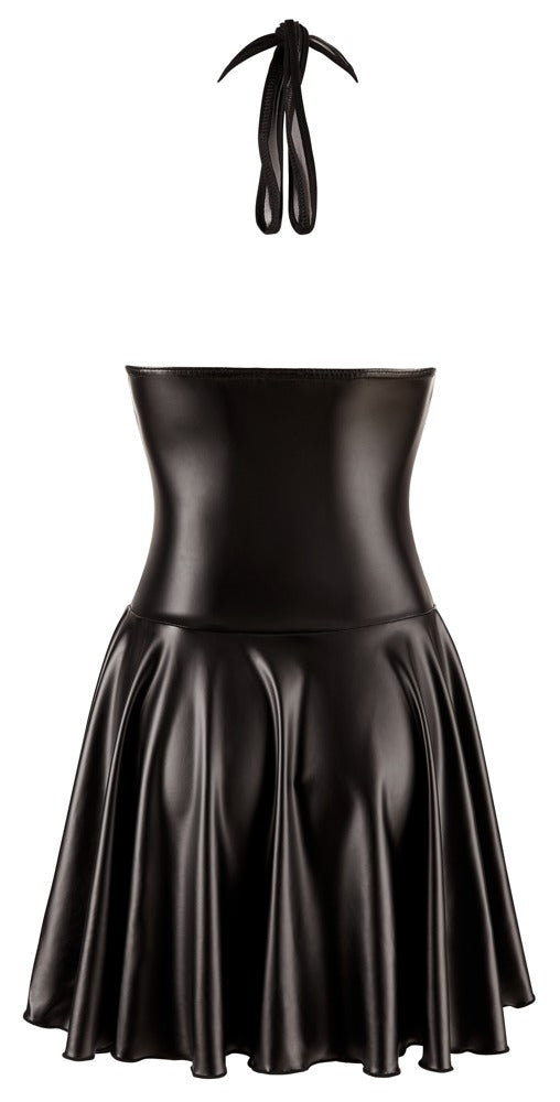 NOIR Wetlook-Minikleid mit Lack-Oberteil