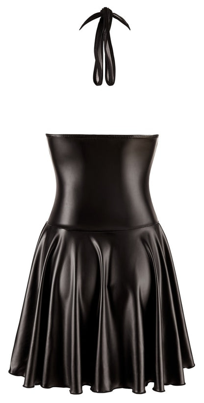 NOIR Wetlook-Minikleid mit Lack-Oberteil