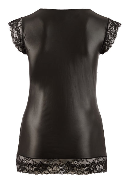 Cottelli figurbetontes Wetlook-Kleid mit Spitze