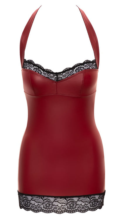 Cottelli Neckholderkleid im Mattlook mit Spitze, Rot