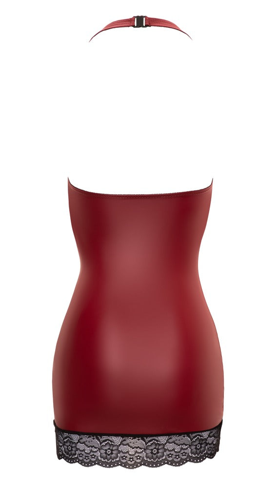 Cottelli Neckholderkleid im Mattlook mit Spitze, Rot