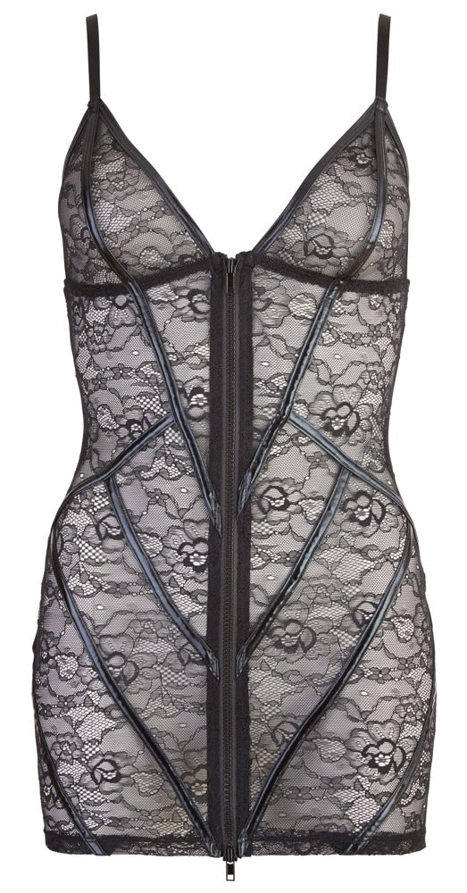 COTTELLI Minikleid aus Spitze mit Wetlook-Streifen