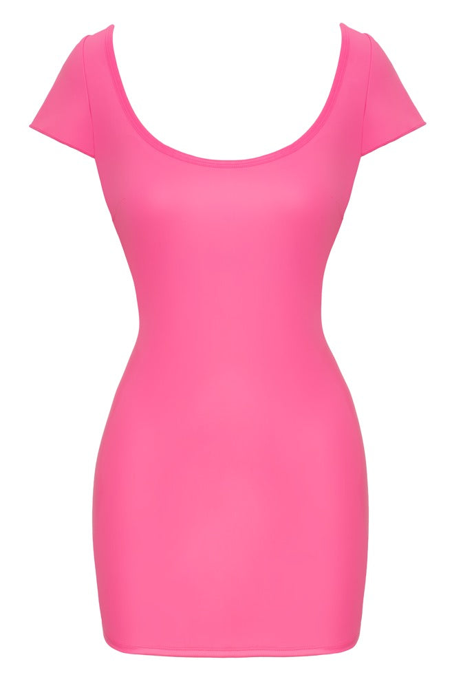 Cottelli Kleid in Hotpink mit großem Ausschnitt