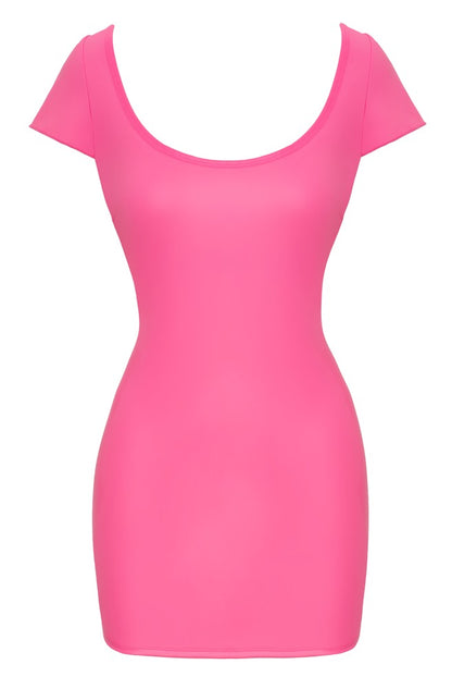 Cottelli Kleid in Hotpink mit großem Ausschnitt