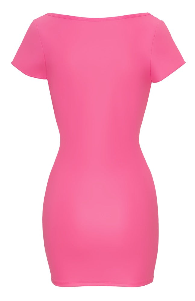Cottelli Kleid in Hotpink mit großem Ausschnitt