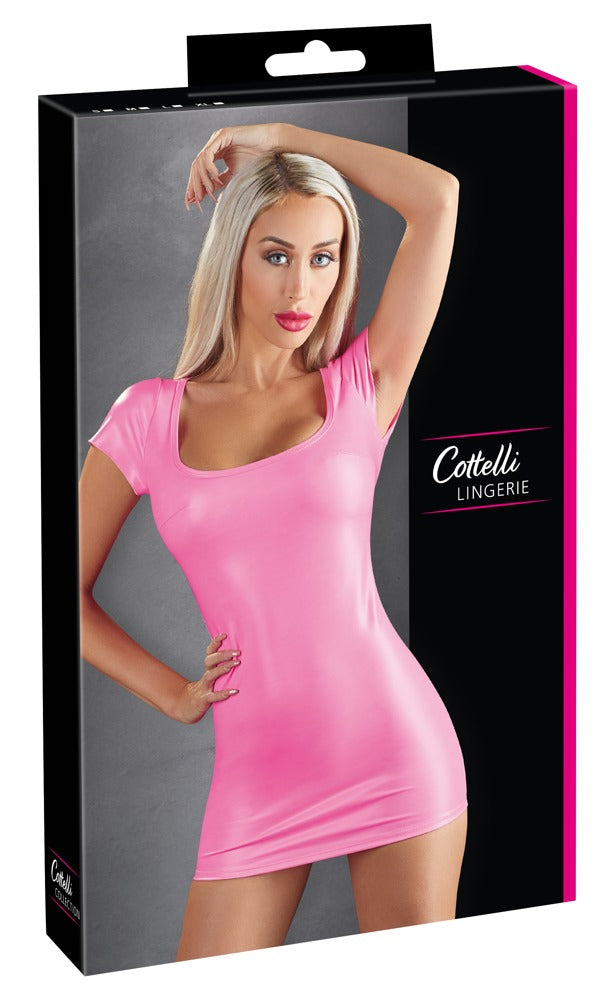 Cottelli Kleid in Hotpink mit großem Ausschnitt