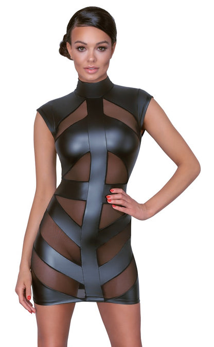 Cottelli Kleid im Mattlook mit Powernet-Einsätzen